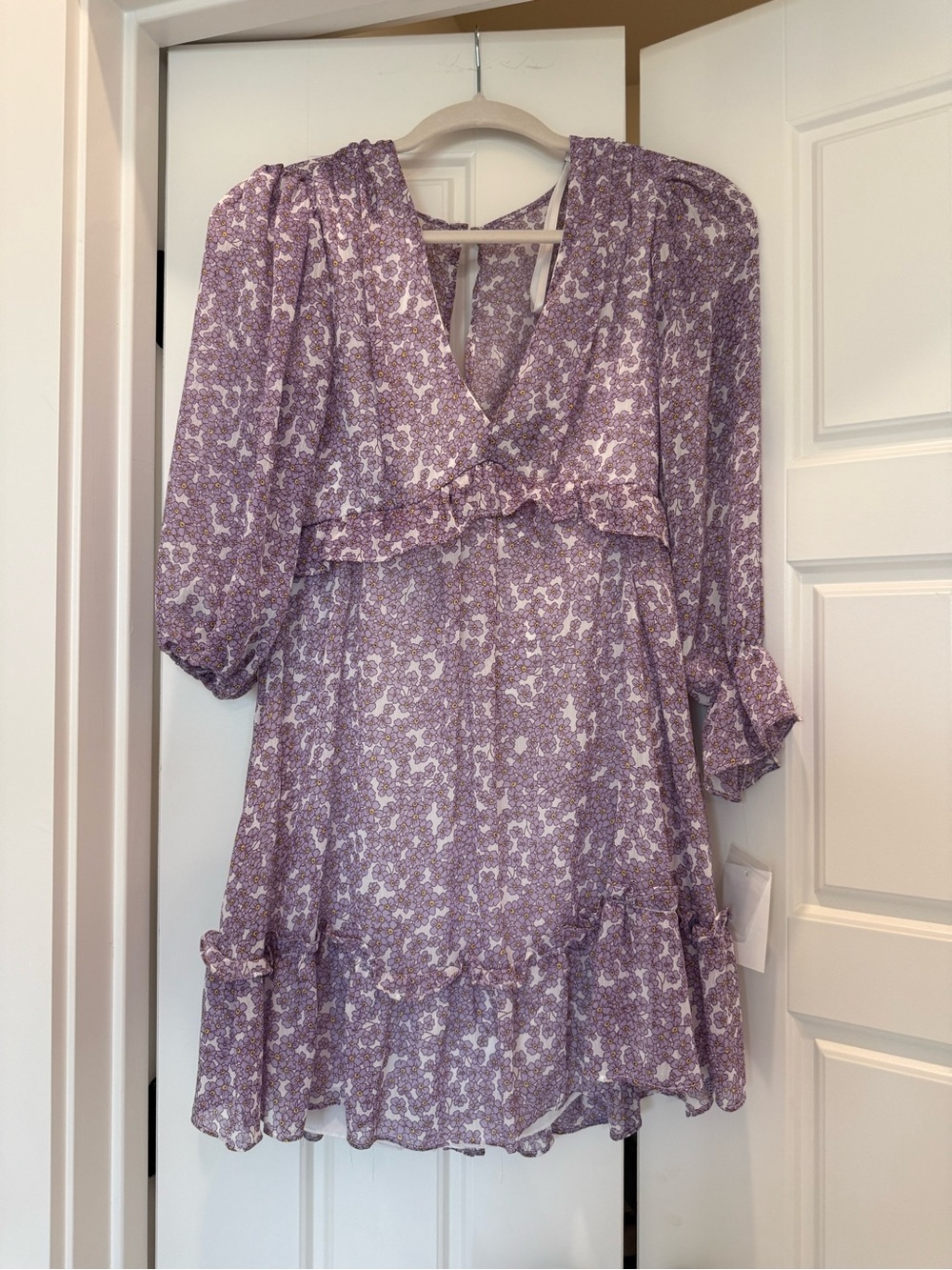 Floral long sleeve mini dress